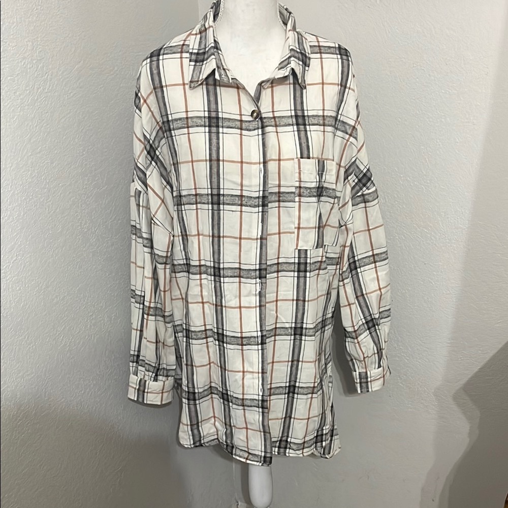 Plaid Button-Up Shirt
